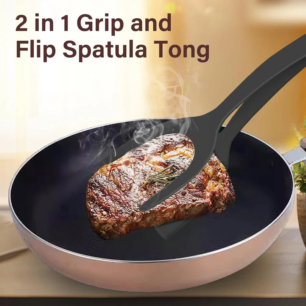 2 in 1 cooking tongs with spatula ends