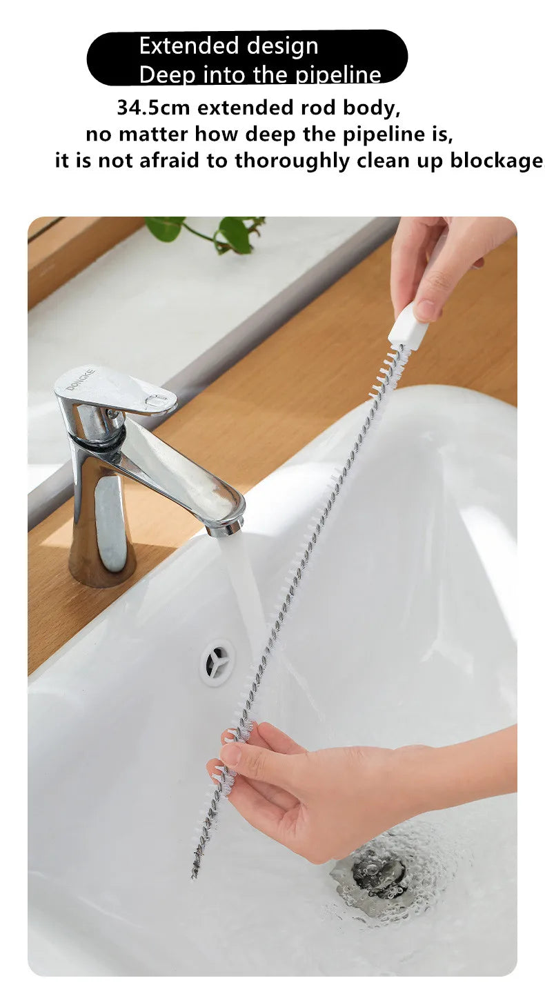 Pipe dredging tool – flexible 45cm drain brush for kitchen and bathroom USA