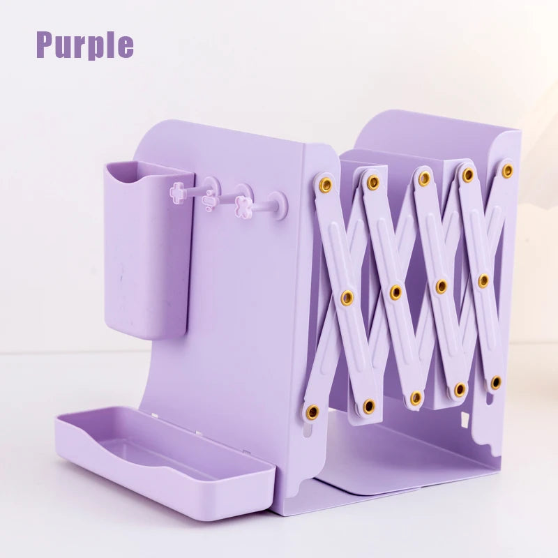 Desktop metal book holder – adjustable book stand with pen holder USA