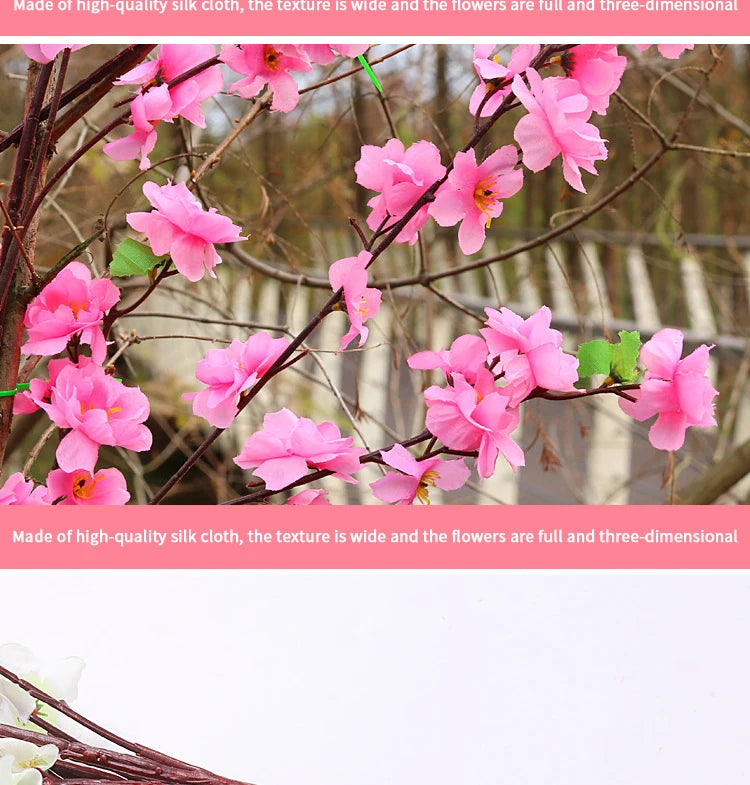 Artificial peach blossom flowers for DIY home decor project