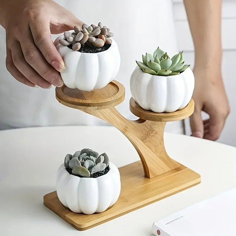 3 Tier Round Wooden Storage Rack for Home and Office Multipurpose Floor Organizer