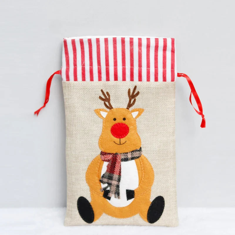 3D embroidered Christmas gift bag for kids – holiday tote bag
