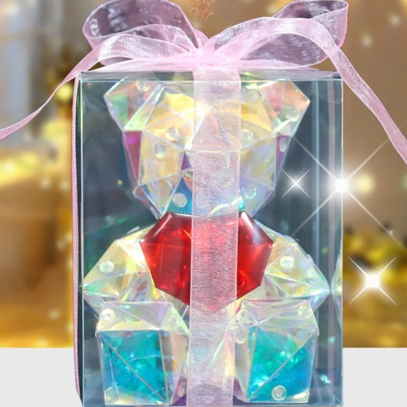 romantic glowing love bear decoration for valentines day