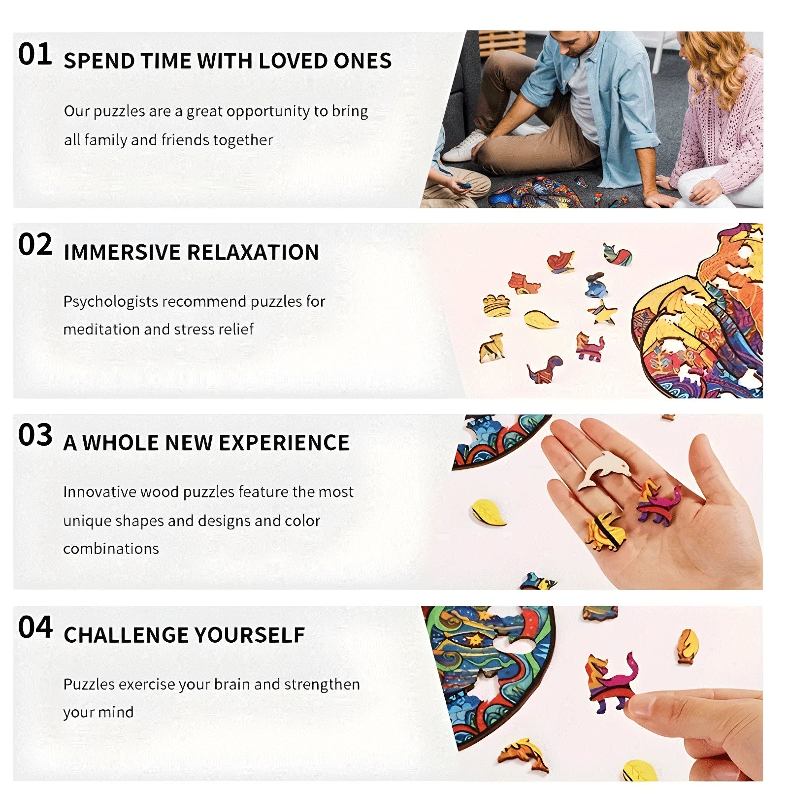 elephant wooden puzzle stress relief