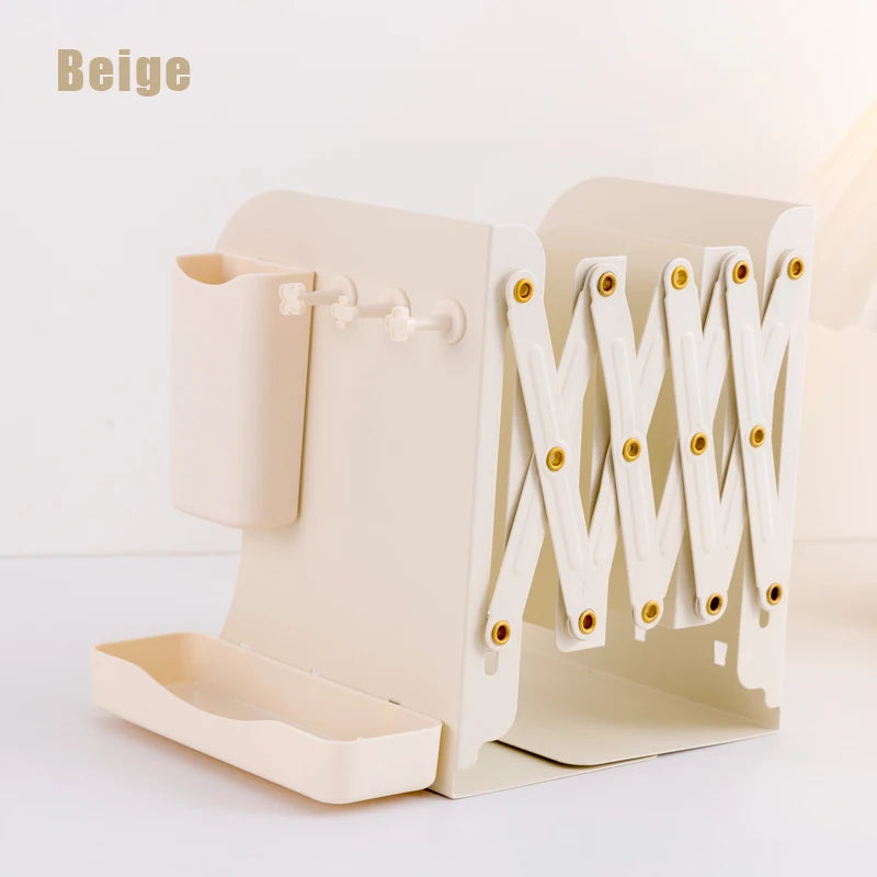 Metal book stand – desktop retractable organizer for students and office USA