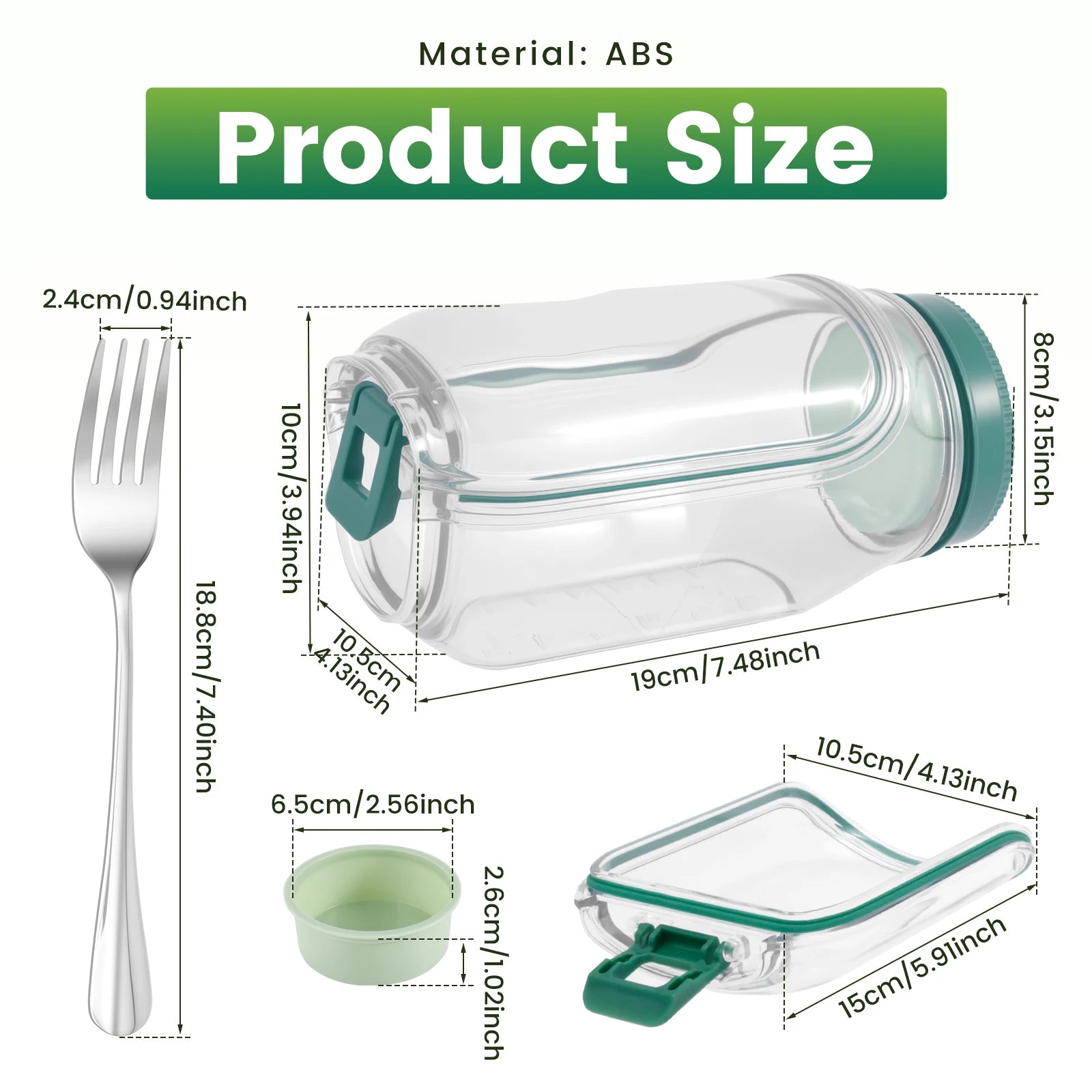 Reusable Salad Pod jar for work, gym, and picnic – leakproof container USA