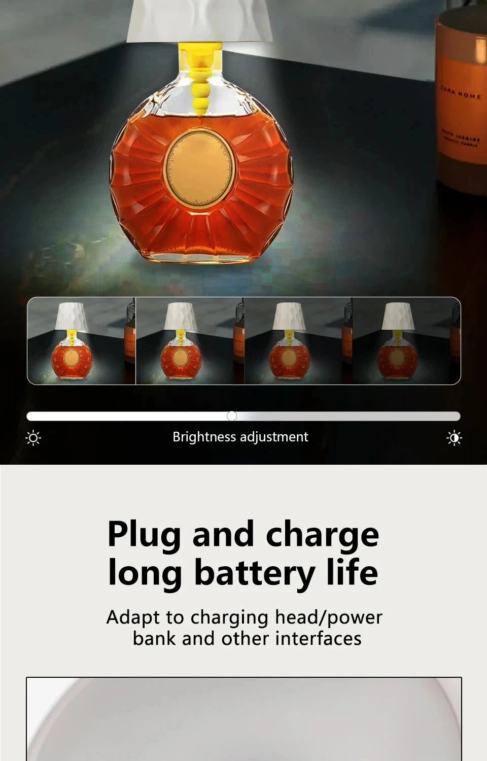 wireless bottle lamp aesthetic home decoration