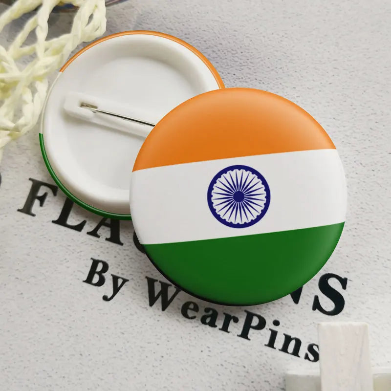 India National Symbols Lapel Pins | Map, Flag, Emblem & National Flower Brooch Badges