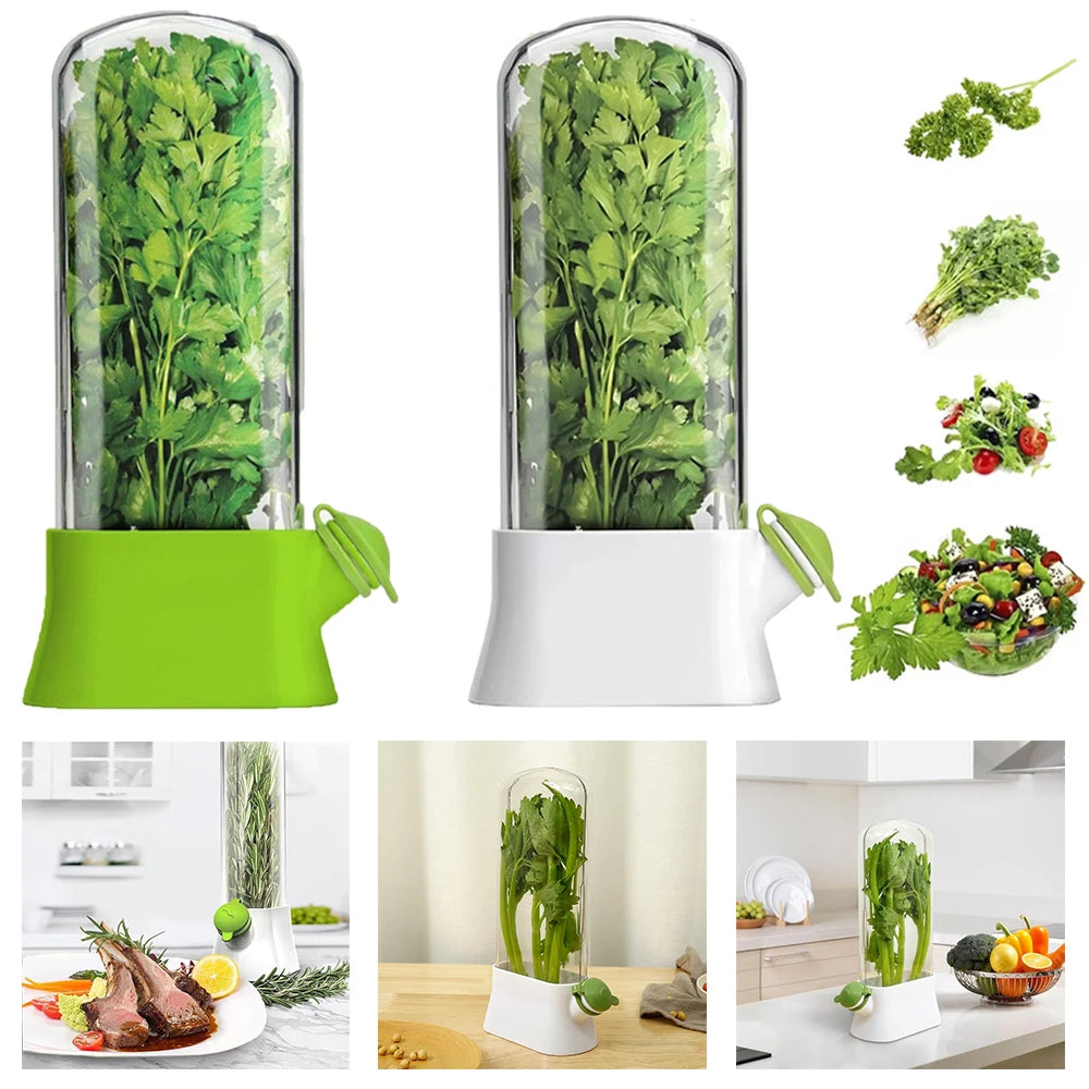 2pc Refrigerator Herb Crisper Saver Pod Container – Keep Herbs Fresh