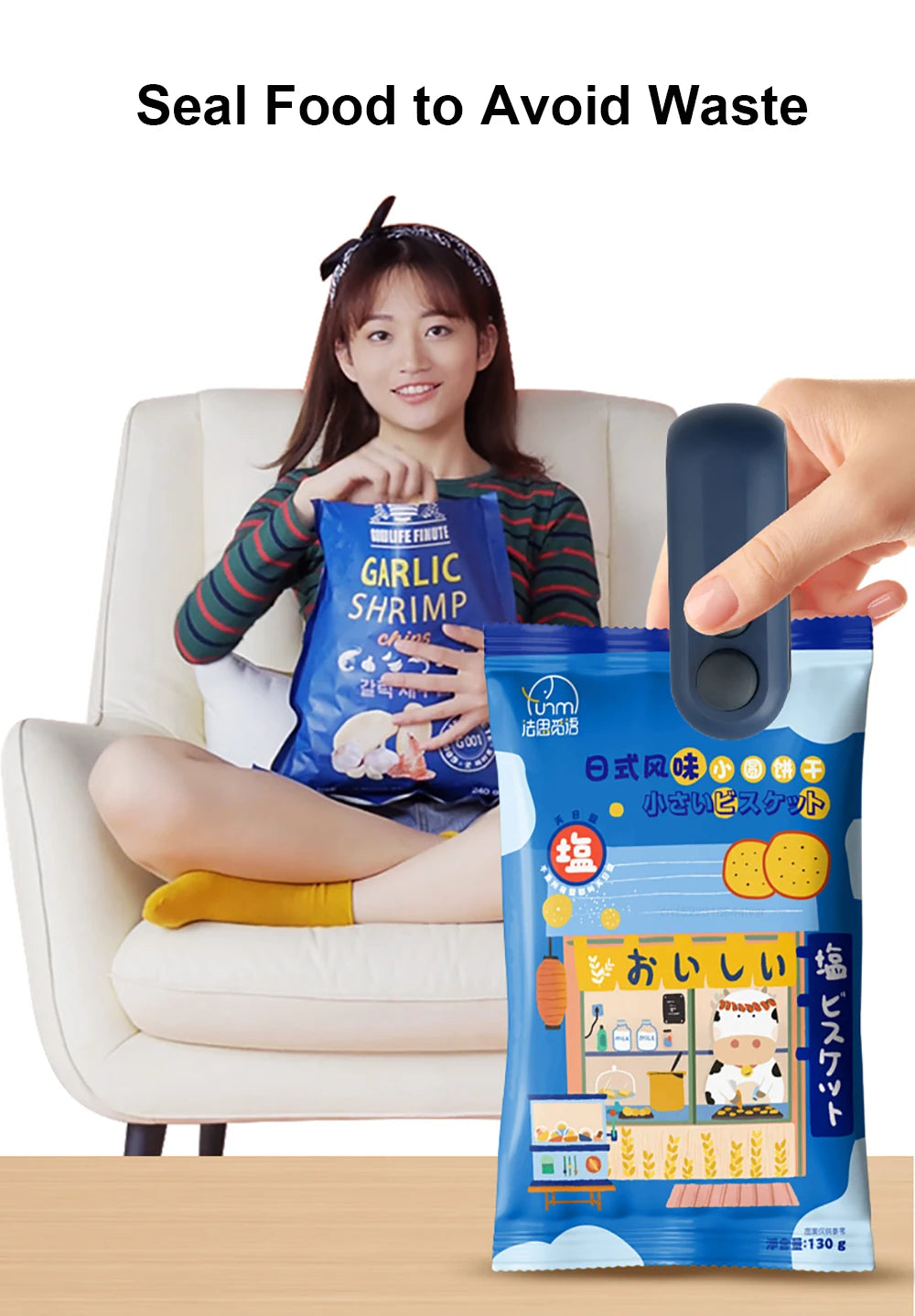 Mini bag sealer – handheld, airtight sealing for chips and snacks USA