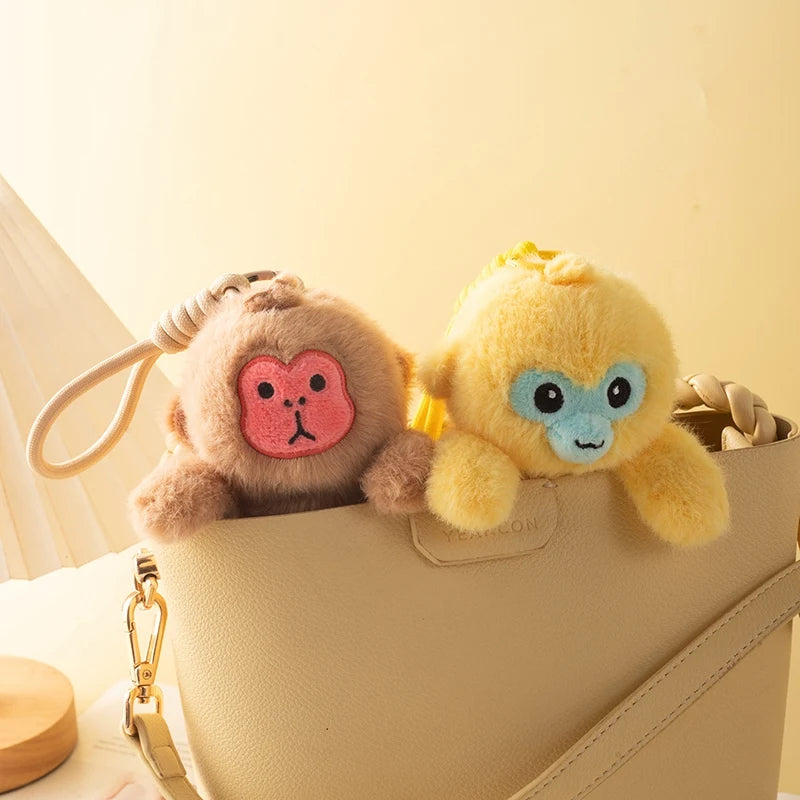 Golden monkey mini plush bag accessory