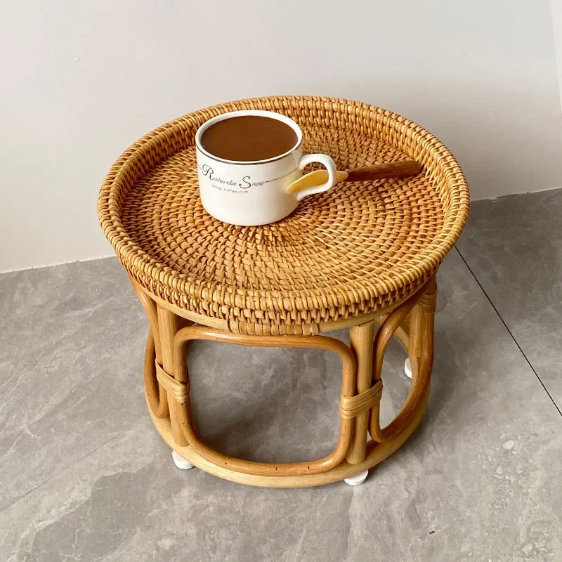 handmade rattan tea table