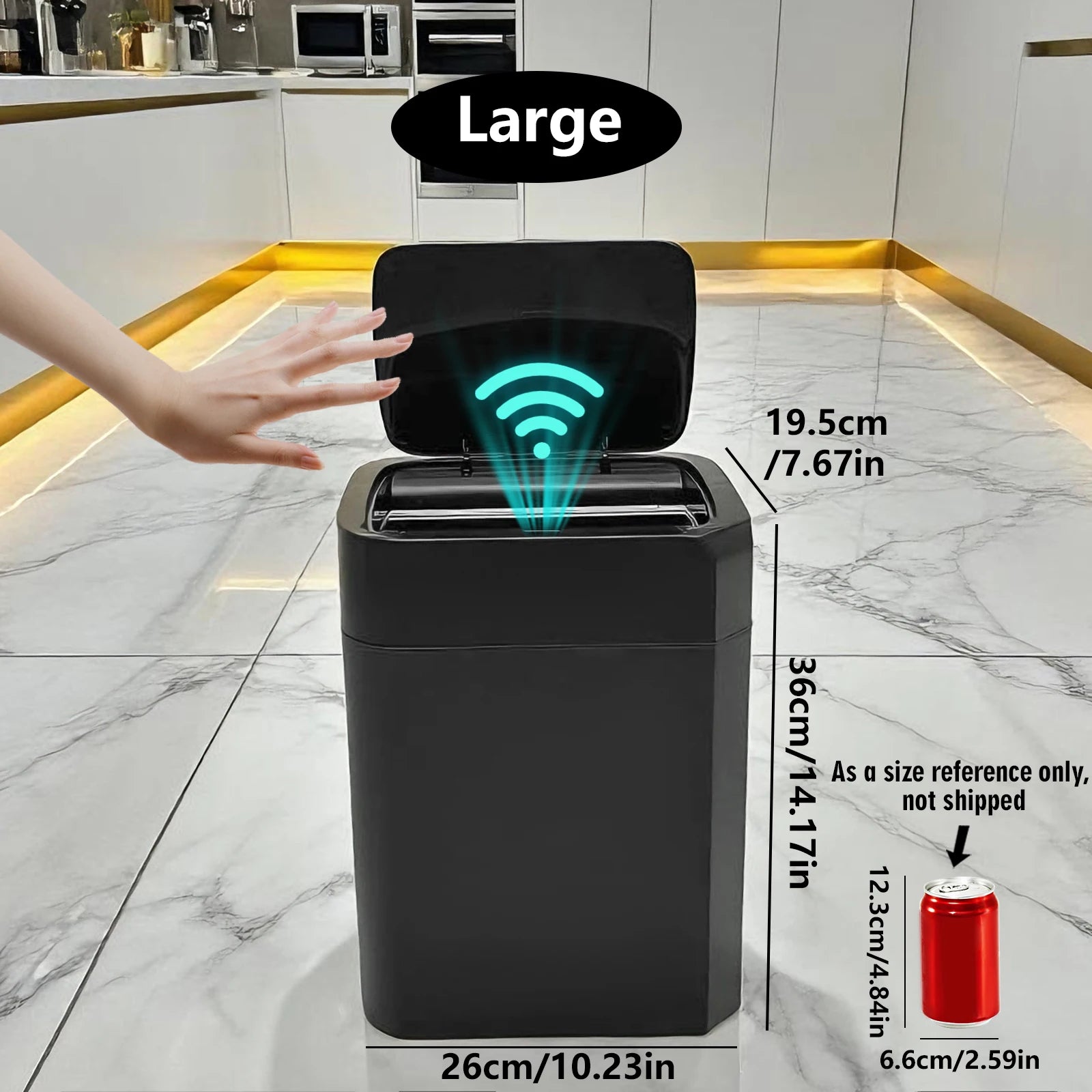 automatic trash can with sensor set of two