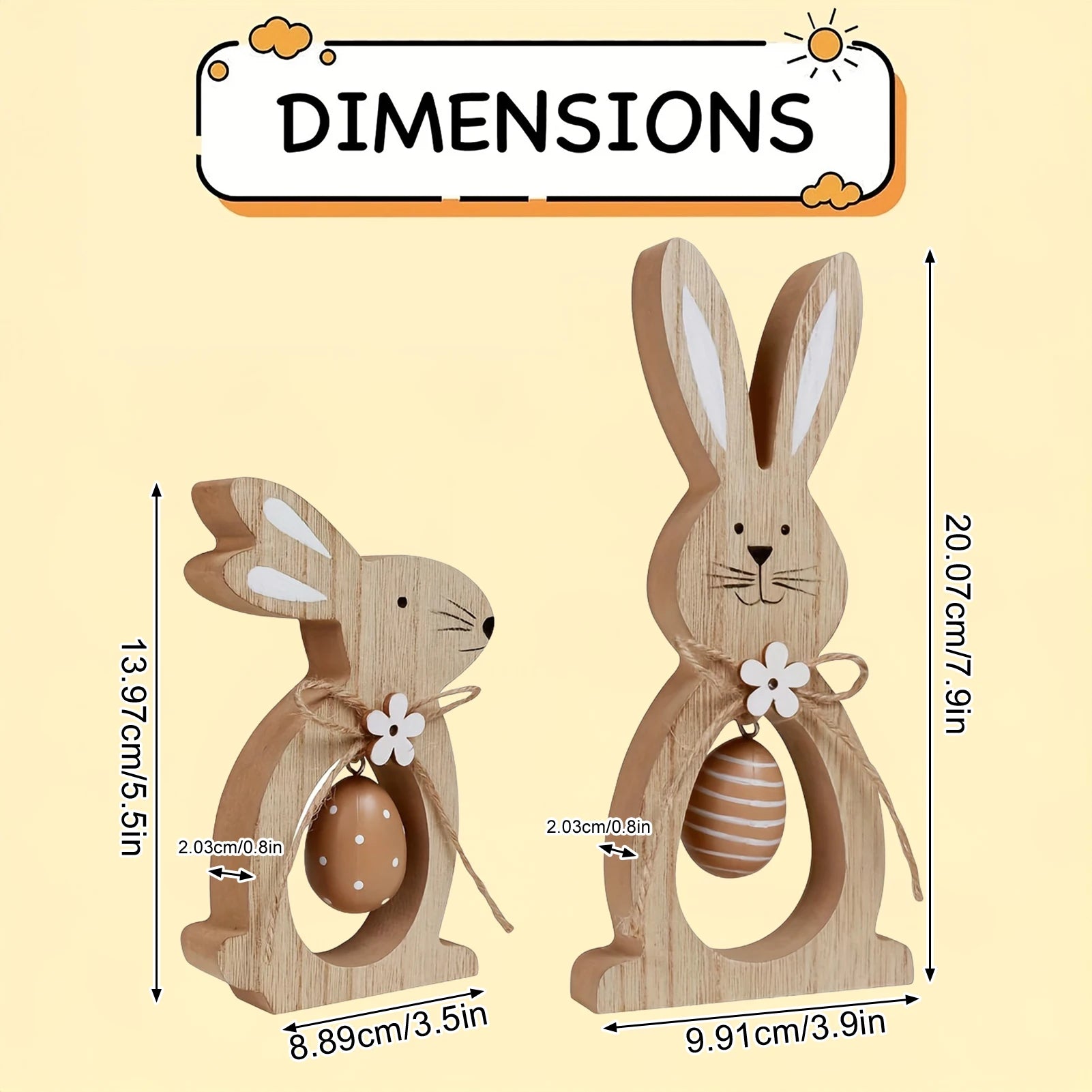 Easter bunny wooden decoration for spring DIY home projects