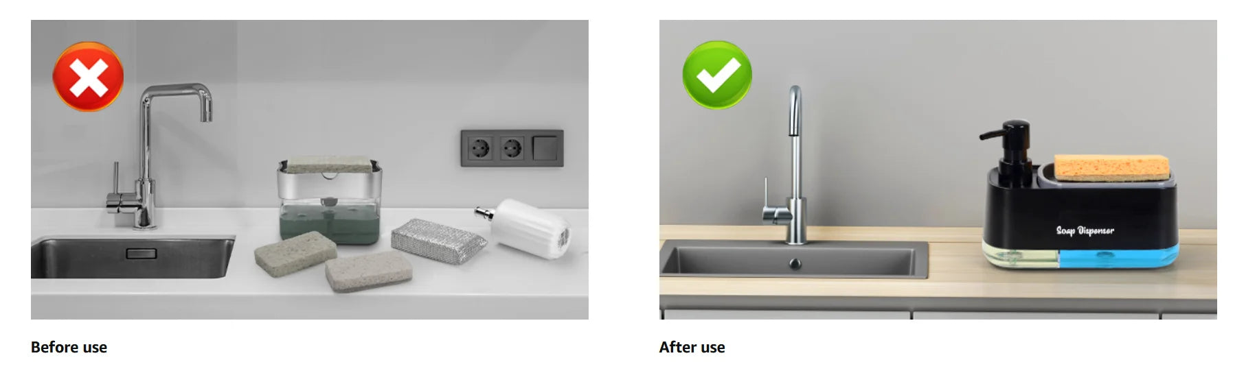 soap dispenser with integrated sponge compartment