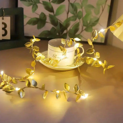 golden fairy lights for decor