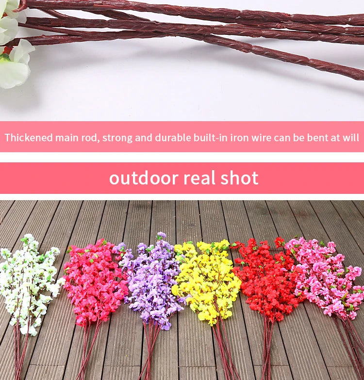 Peach blossom silk flowers for indoor decoration and crafts