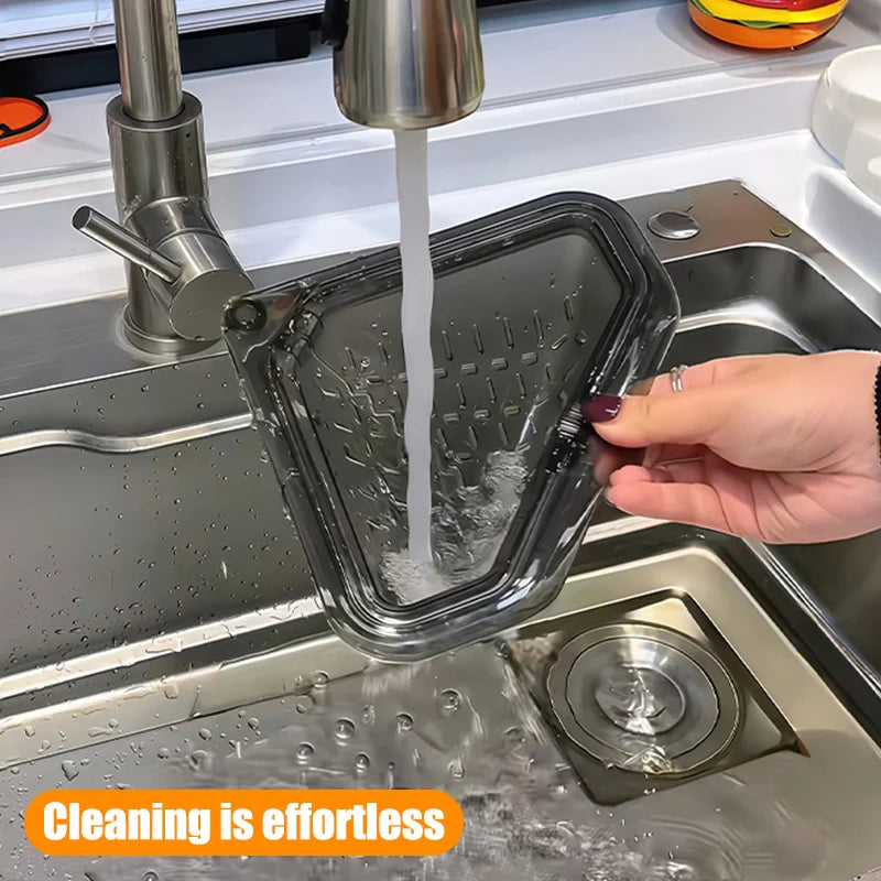 No-drill magnetic sink filter – 2Pc triangular drain rack for US kitchens USA