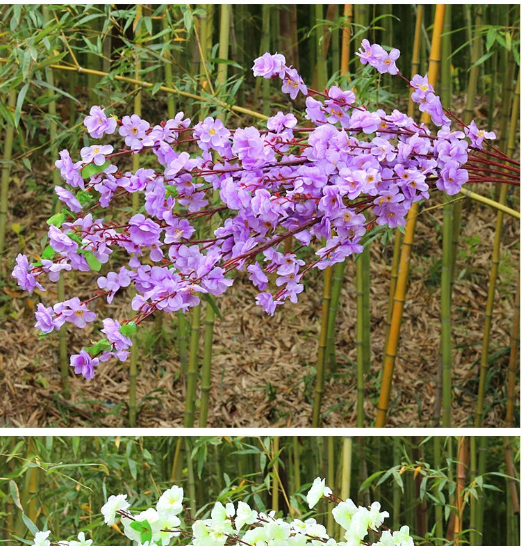Peach blossom silk flower branch for romantic centerpiece