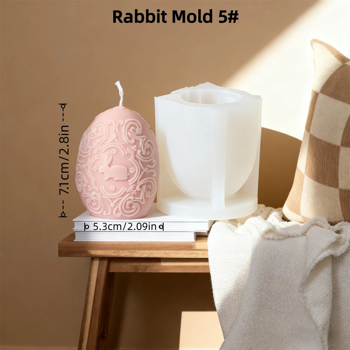 Easter bunny silicone candle mold set gift idea for spring and holiday decor