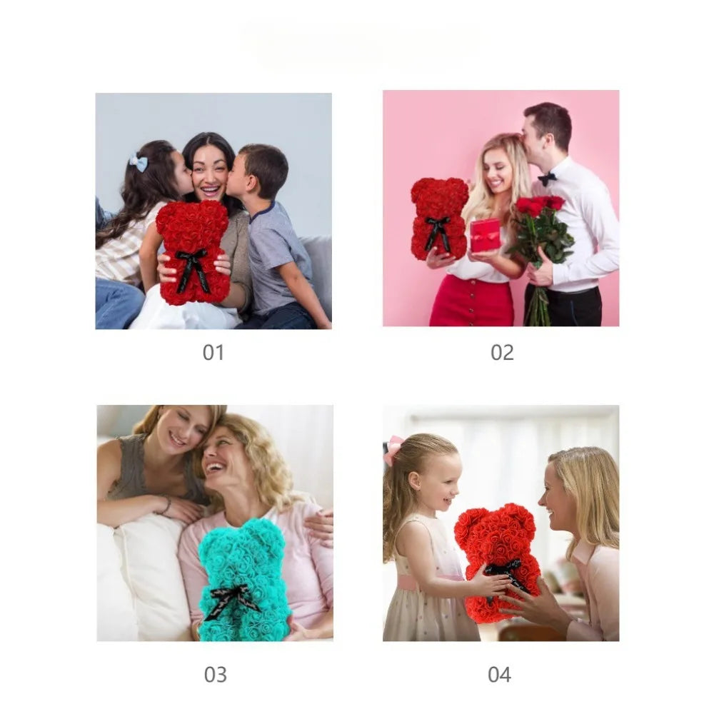 Rose bear valentines day romantic table decor