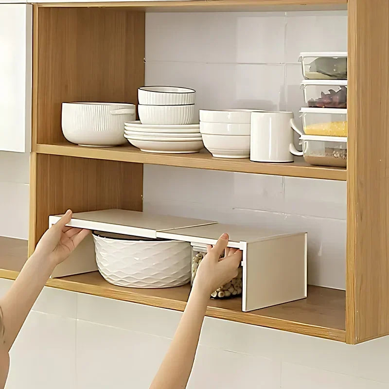 retractable kitchen cabinet shelf