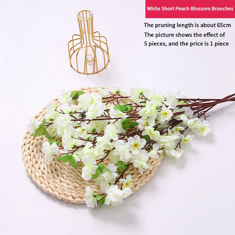 Artificial peach blossom branches for spring event decoration