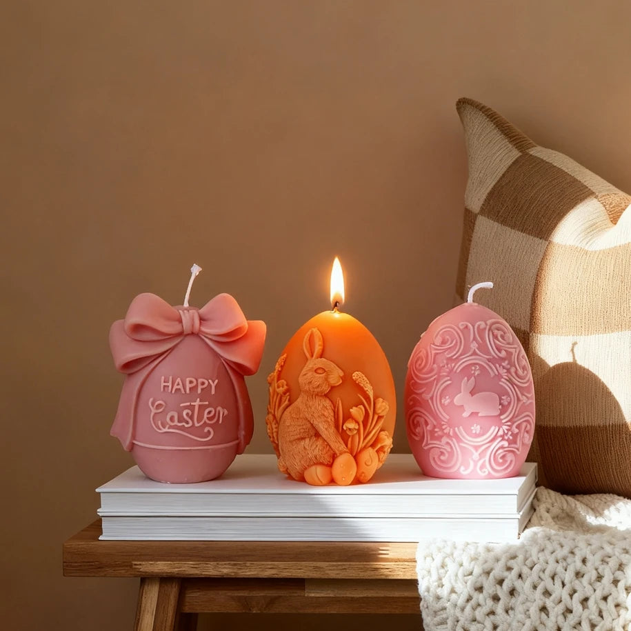 5 Styles Easter Egg Candle Silicone Mold Bunny and Rabbit Shape Gift USA