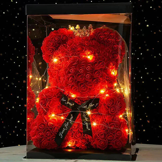 Red rose bear romantic valentine surprise gift