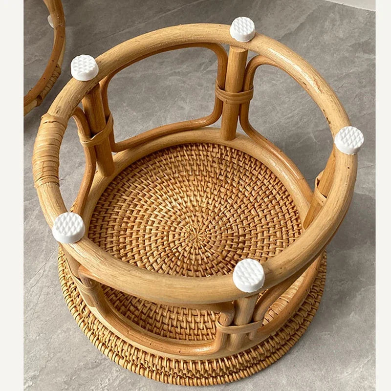 handmade rattan tea table