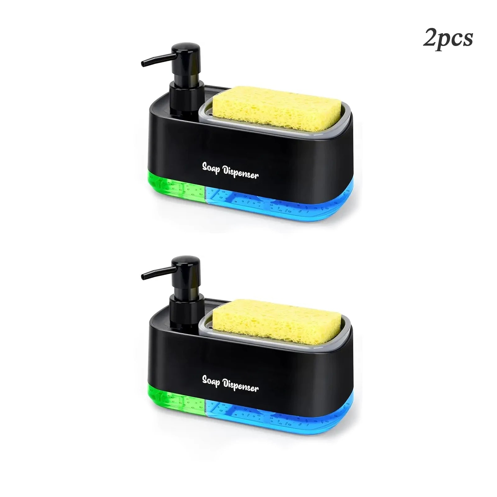 hand soap dispenser with sponge holder for kitchen
