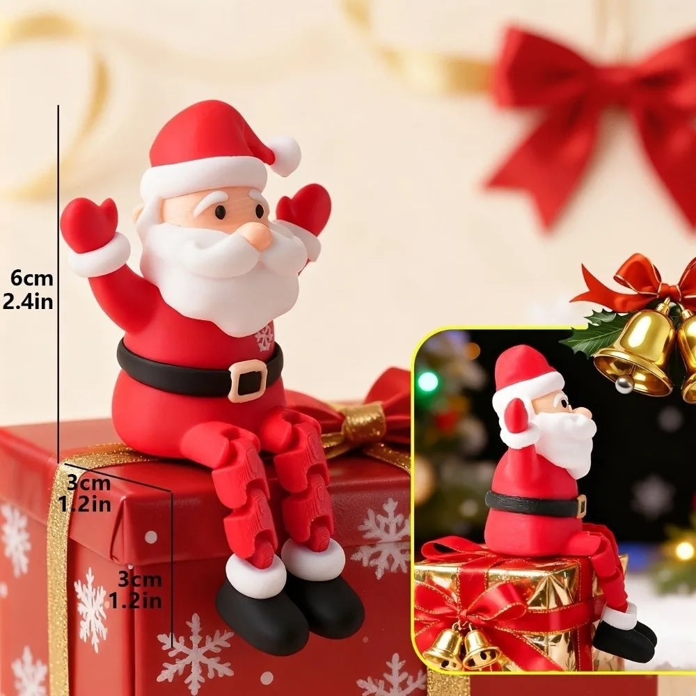 Articulated sitting Santa figurine in an alternate pose