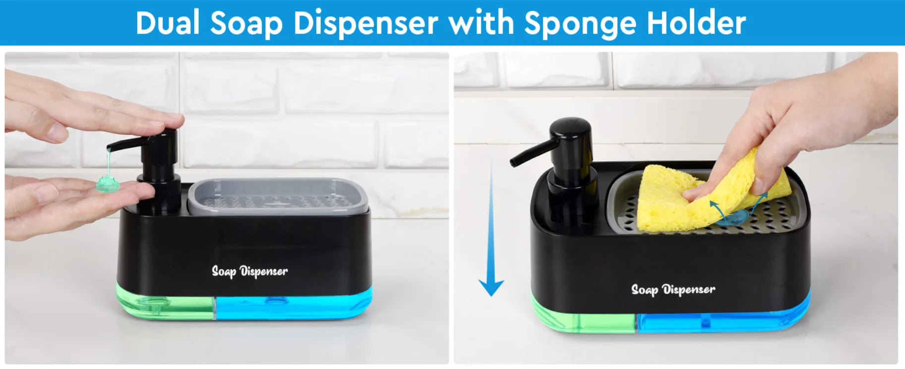 kitchen sink soap dispenser organizer set