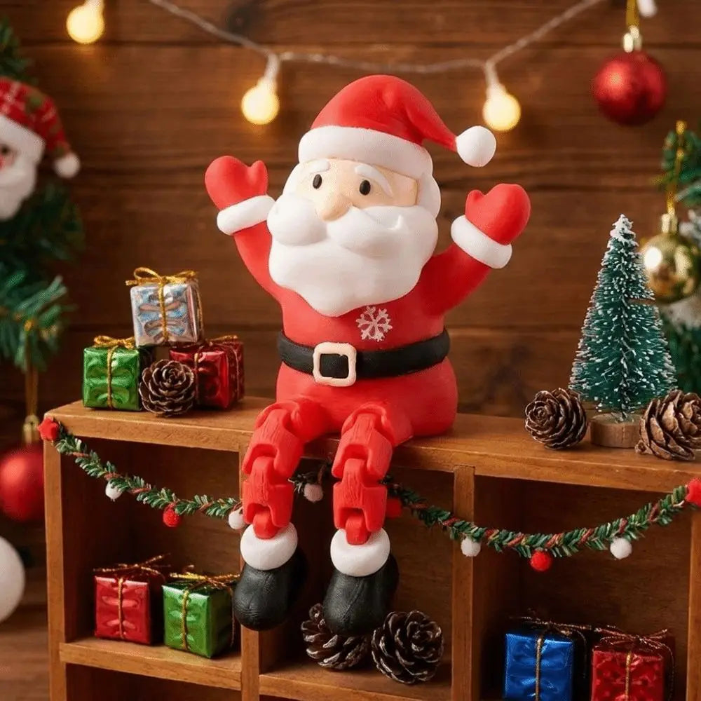 6-Piece Mini Articulated Santa Claus Figurine Set