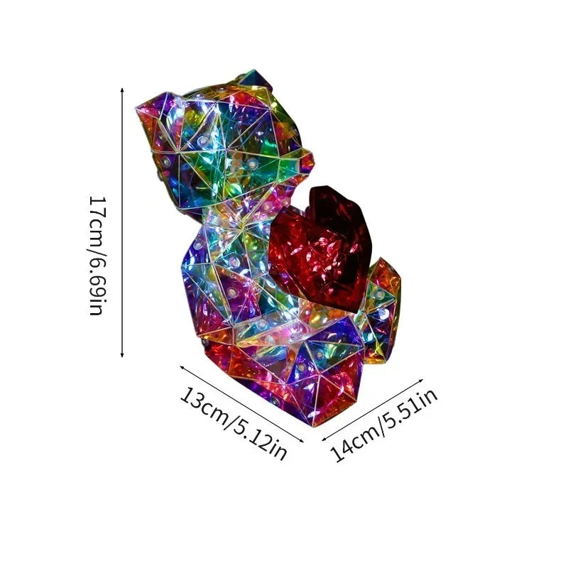 romantic couple gift love bear and heart lamp bundle