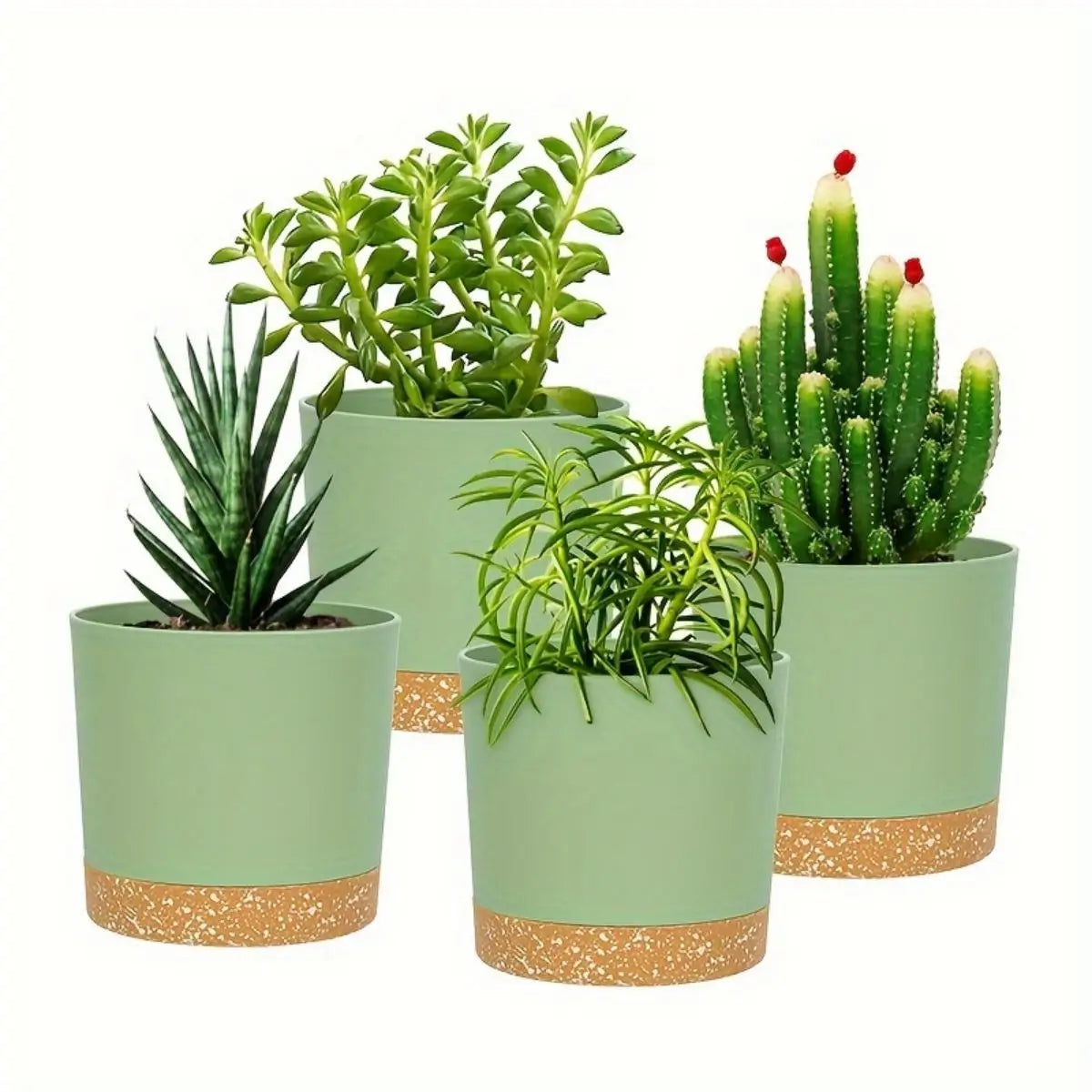 Round flower planter pots for garden and home use