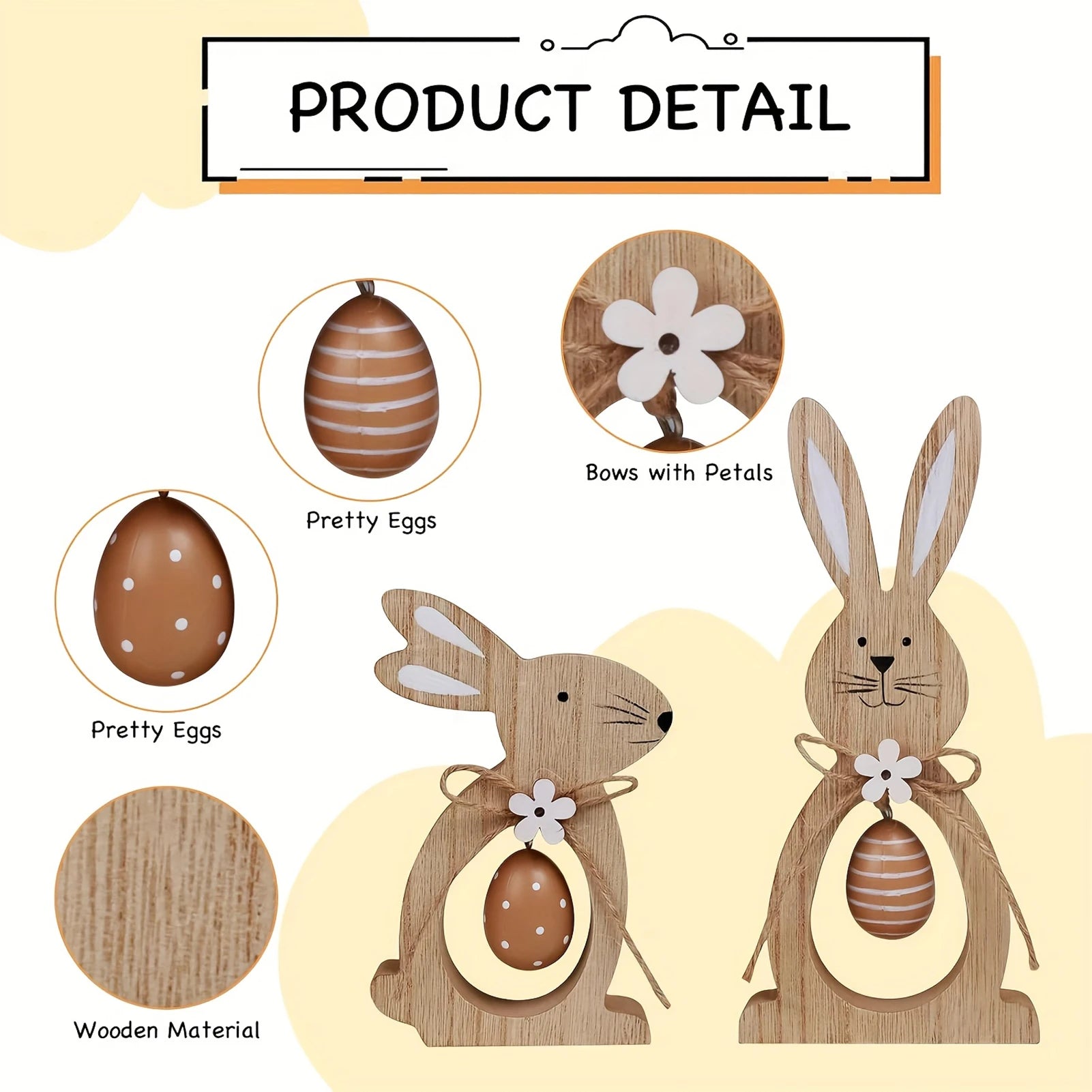 Charming Easter wooden bunny centerpiece for dining table