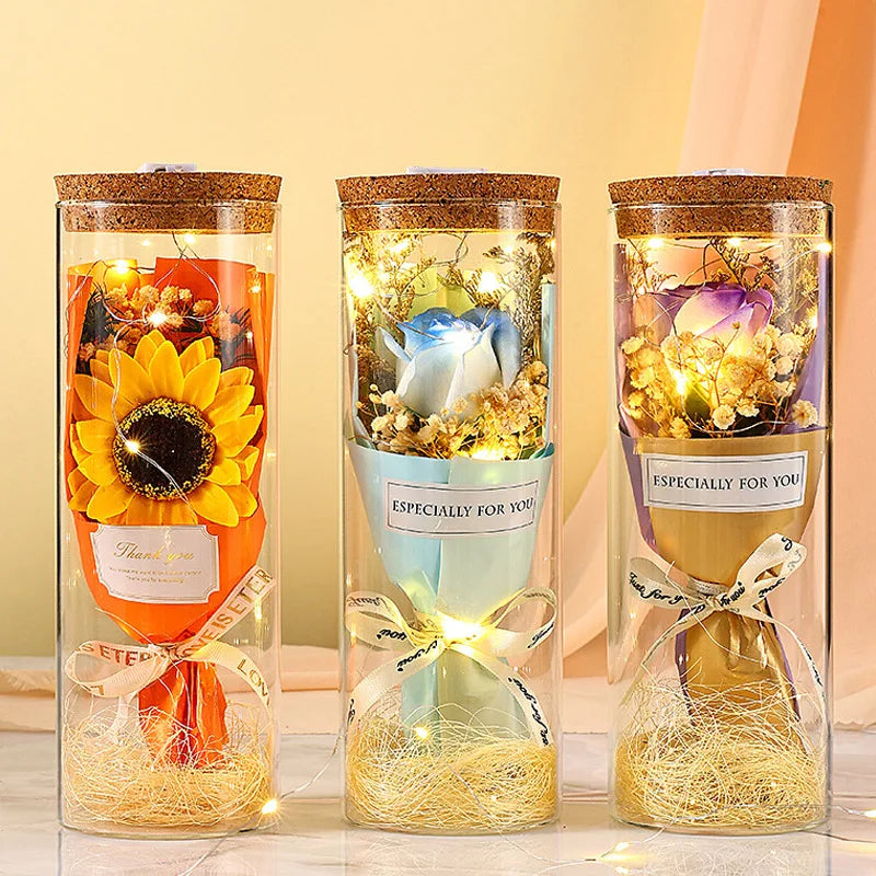 Eternal preserved flower LED dome romantic decoration
