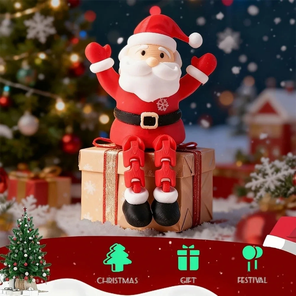 6-Piece Mini Articulated Santa Claus Figurine Set