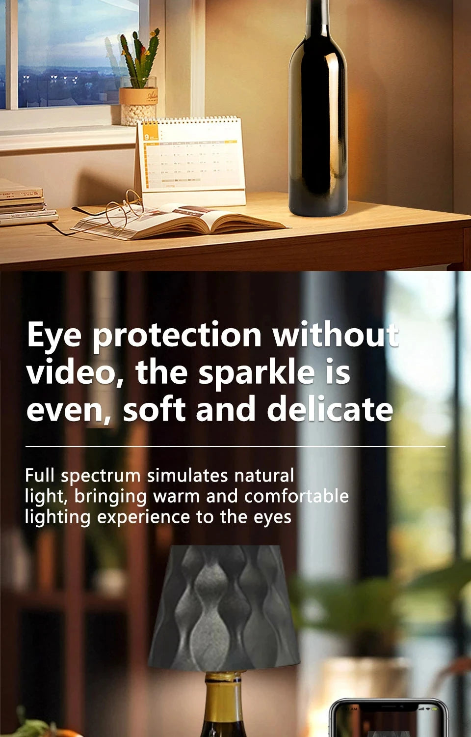 modern wireless bottle lamp for living room decor