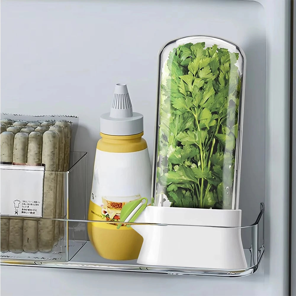 Herb storage made easy – 2Pc Herb Crisper Saver Pods – leakproof and food-safe USA