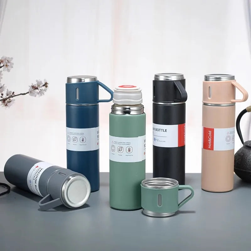 Stainless steel travel bottle – keeps drinks hot or cold – 500ml portable USA