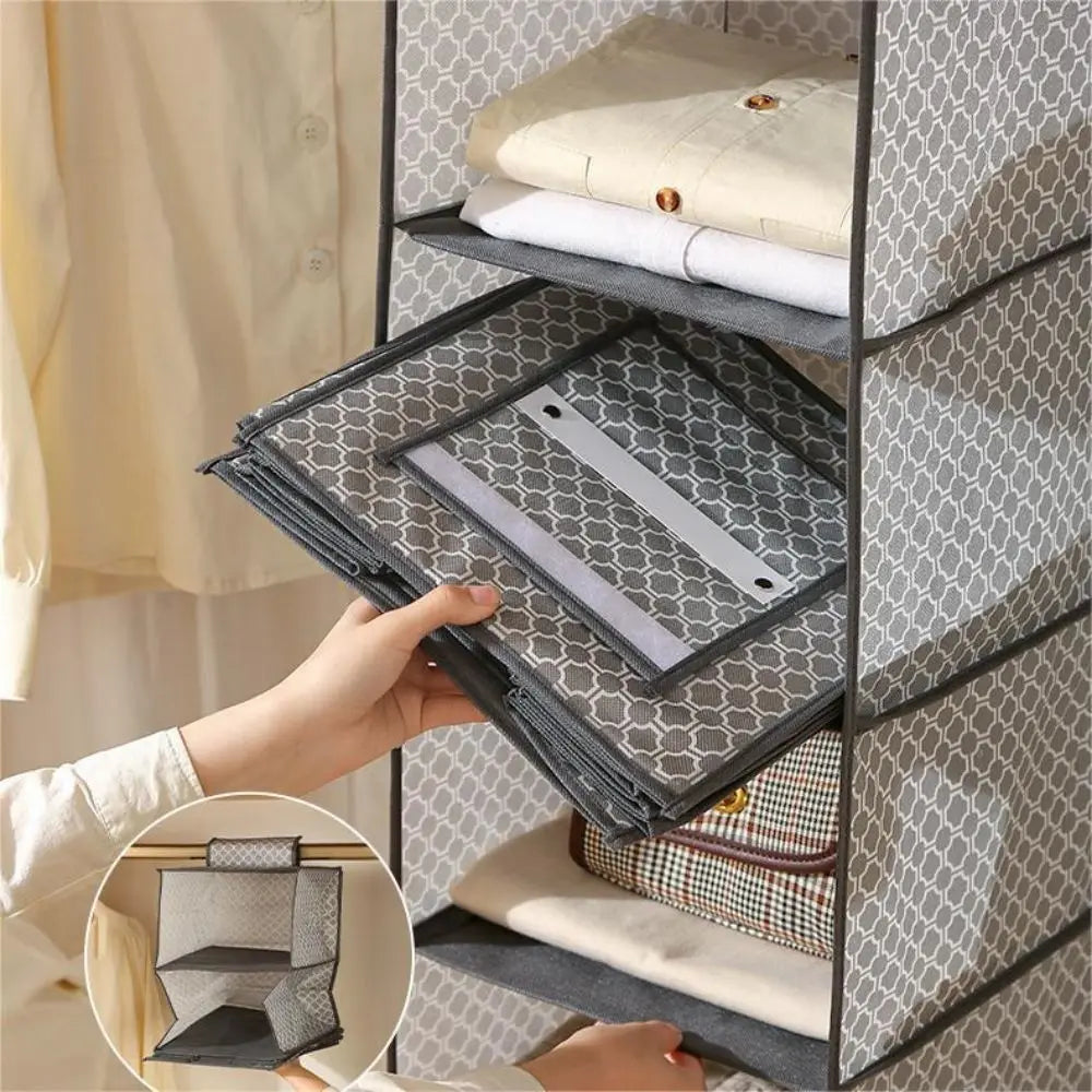 Multifunctional Foldable Hanging Closet Organizer Space Saving Storage Bag