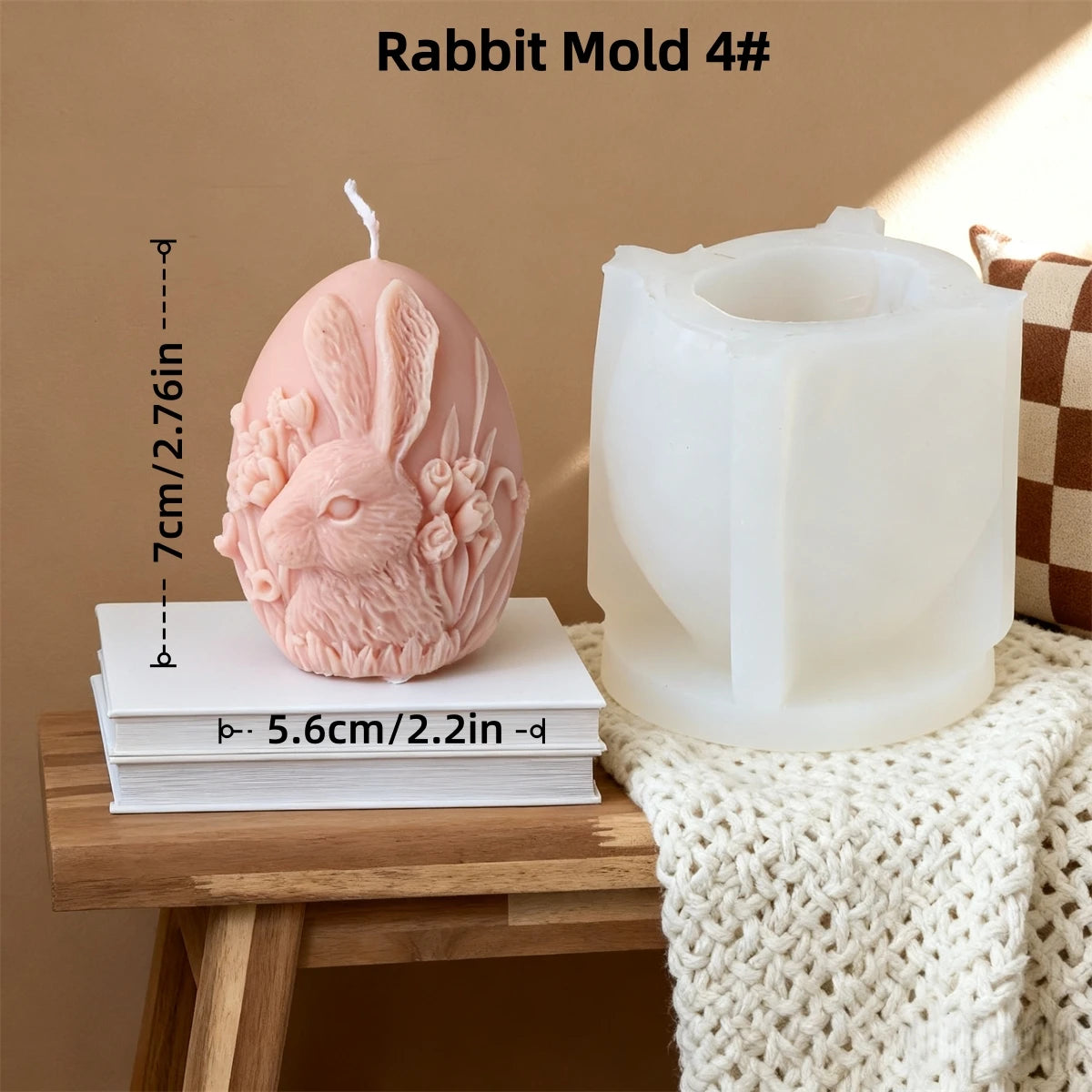 Easter bunny silicone candle mold set gift idea for spring and holiday decor