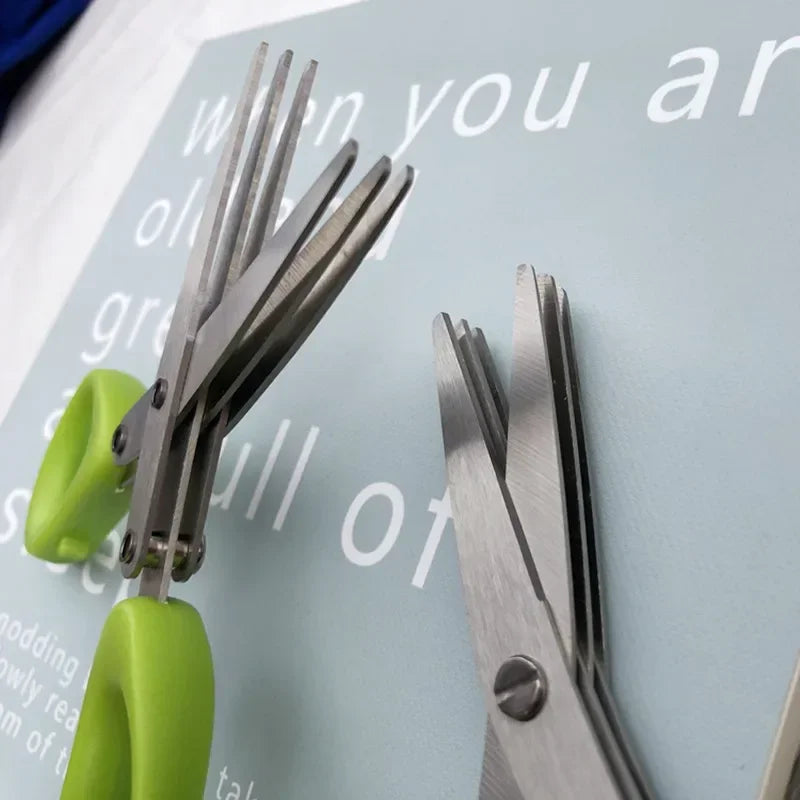 Herb scissors kitchen tool – multi blade stainless steel for cilantro, parsley, and scallions USA
