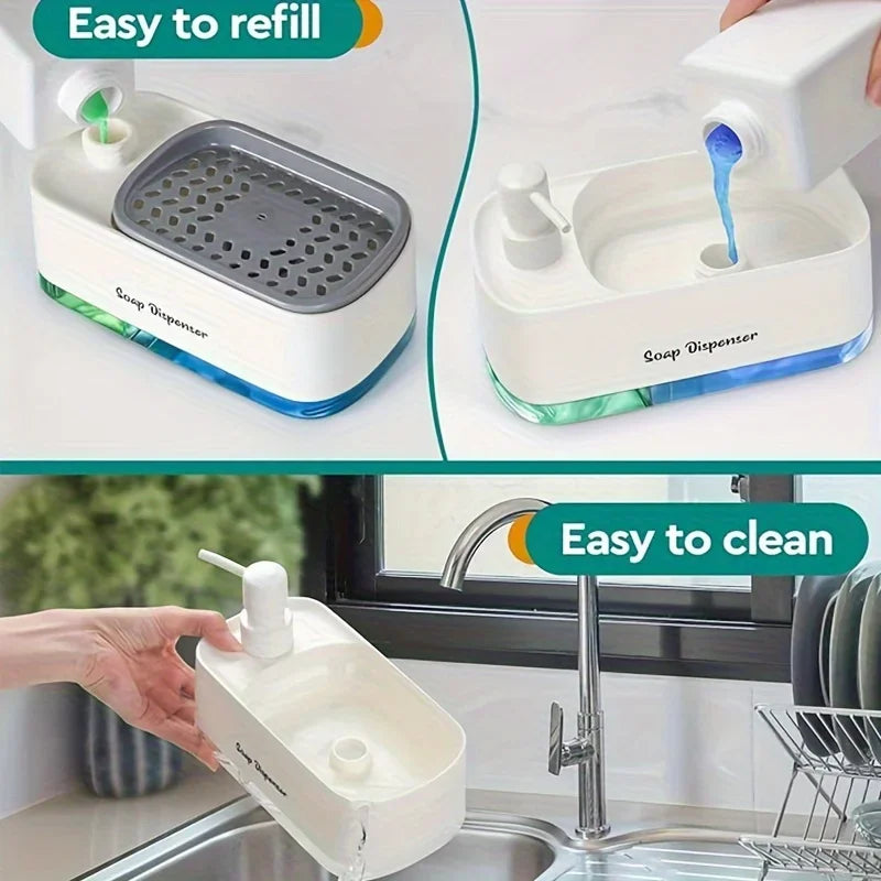 soap dispenser with sponge tray for kitchen sink