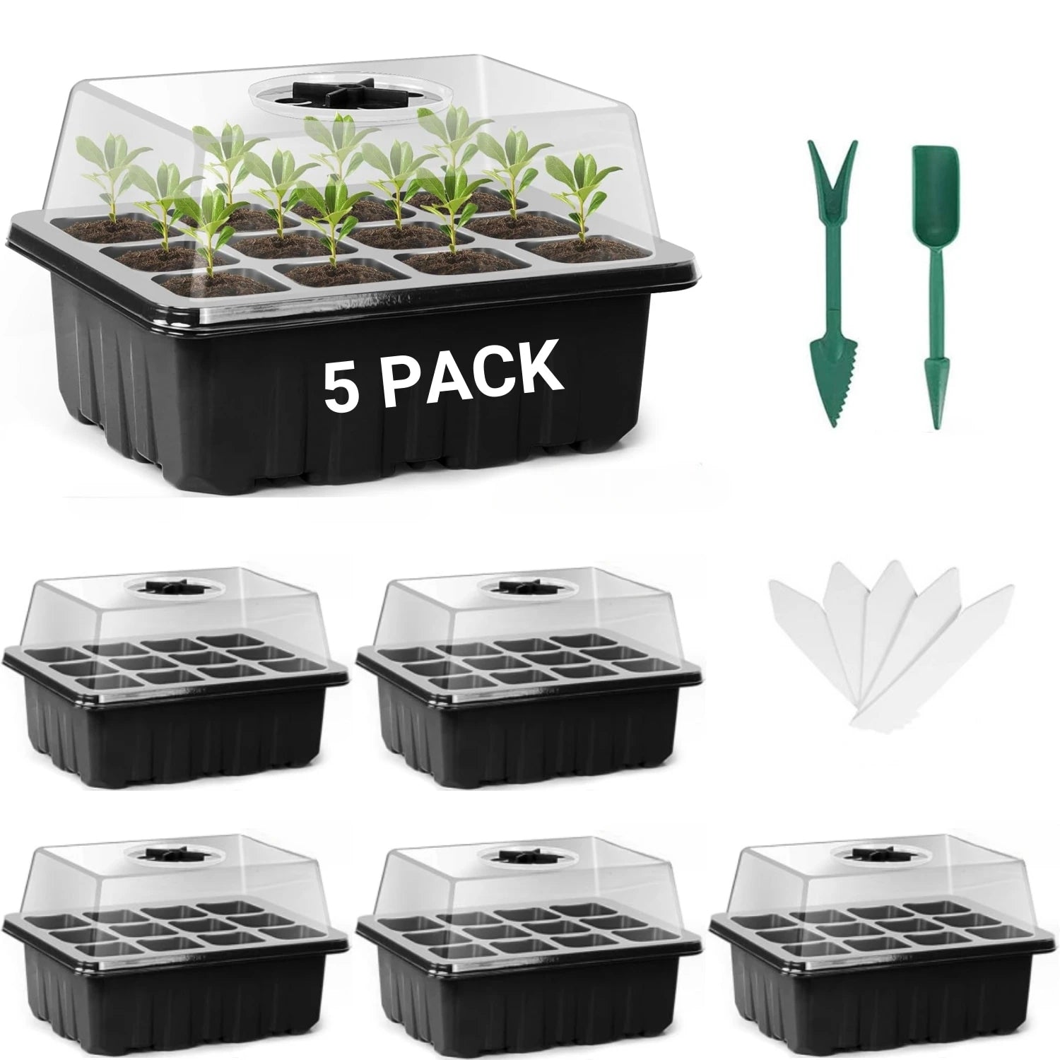Plant germination kit – 10 pack seed trays with humidity dome for home gardening USA