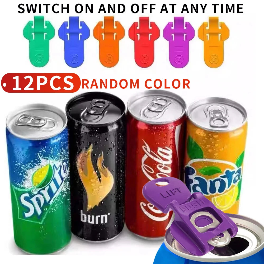 1/3/6/12pcs Multi Colored Can Opener & Drink Cover Lid – Safe Beverage Tool for Soda & Beer