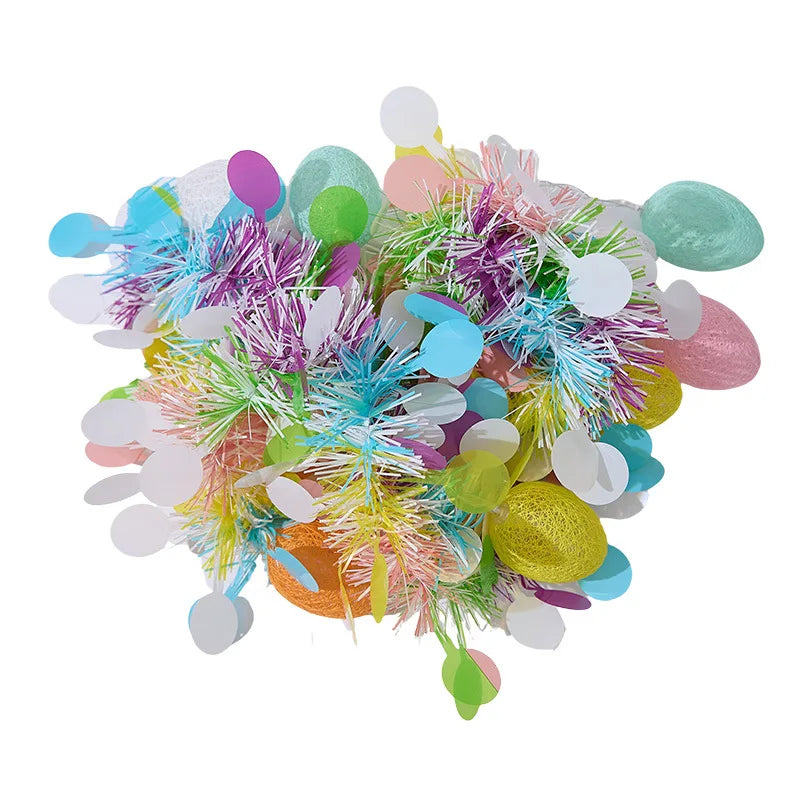 2M Spring Easter Egg Garland with LED String Lights DIY Wreath Decor
