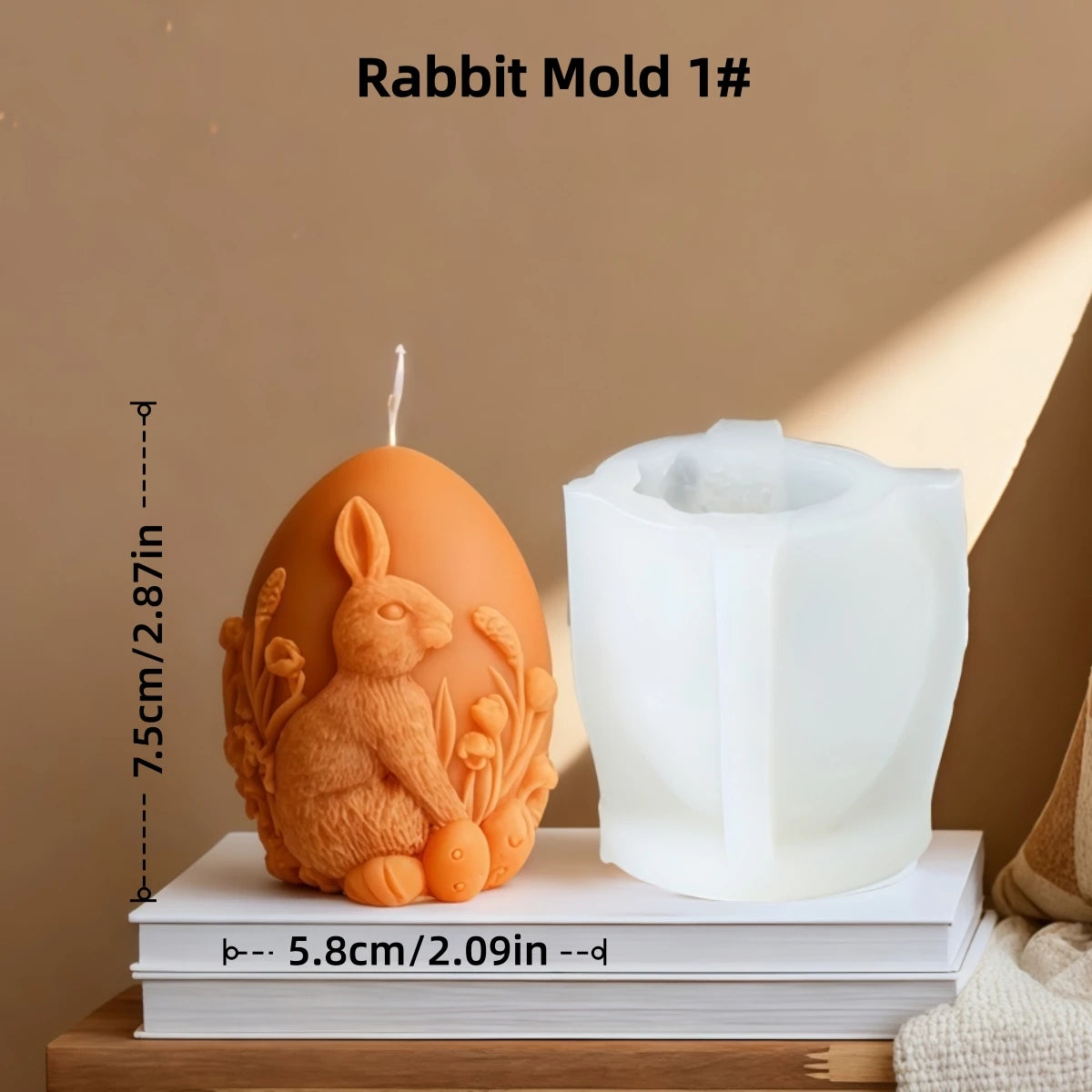 Easter bunny silicone candle mold set gift idea for spring and holiday decor